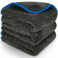 Auto Hub Microfiber Car Cleaning Cloth - Soft 800 Gsm (60X40 Cm) Microfiber Cloth For Car And Bike - Scratchless Drying And Detailing 60X40 Cm, Pack Of 3, Grey
