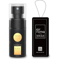Air-Roma Black Musk Premium Car Perfume|Fine Fragrance Car Air Freshener|Anti Odour Technology|Car Accessory Interior Fabric Spray | 400+ Long Lasting Air Freshener Scent (60 Ml)