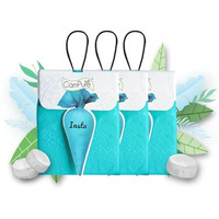 Campure Camphor Insta Pouch (Original) Pack Of 3-100% Organic | Air Freshener For Car, Wardrobe, Office Cabin's, Drawers, Travel Bag & Bathroom, Cone