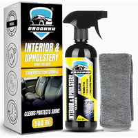 Groommm Car Interior Cleaner (500Ml) With Microfiber Cloth | Upholstery Cleaner | Easy To Use & Eco Friendly Car Seat Cleaner | Fabricare Sofa Cleaner | Suitable For Leather, Vinyl, Plastic, Fabric