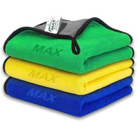 Max 800 Gsm Microfiber Cloth For Car Cleaning (3 Pcs) - Ultra Soft, Thick Plush, Double Sided Microfiber Towel For Car Cleaning, Washing, Detailing, 30 X 40 Cm, Multicolour