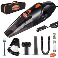 Woscher 2003 High Power Auto Car Vacuum Cleaner For Deep Cleaning, Hand Held Portable Cars Vacuum For Car Cleaning With Dc 12V, 140W Vacuum Motor & 5000 Pa Powerful Suction, Black
