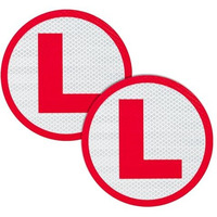 Glun Reflective L Sticker For Learning Driver, Waterproof Board Sticker For Car, Easily Removable Material (15Cm X 15 Cm) 2Pcs