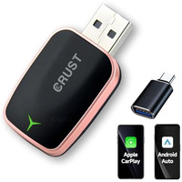 Crust Autolink W20 Car Wireless Android Auto & Carplay Adapter Receiver - Convert Wired To Wireless. Plug & Play. Bluetooth + 5Ghz Wifi. Usb A/C. For Cars With Oem Wired Android Auto/Carplay