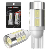Allextreme Ext10Sw Universal T10 Led Parking Light 10 Smd Super Bright Interior Pilot License Plate Dome Indicator Lamp Bulb For Car Bike And Motorcycle (3W, White, 2 Pcs)