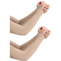 Pursue Fashion Unisex Full Arm Fingerless Sleeves Gloves For Uv, Dust, Summer, Uv Sun Protection Arm Sleeves For Men & Women (Skin & Skin, 2 Pair)