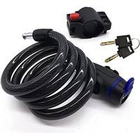 Sarte Multi-Purpose Steel Key Lock For Bike, Helmet, Luggage, Anti Theft Lock With Computerizes 2 Keys Advance Cable Wire Lock With Mount Brackets Size 3.11 Feet X Thickness 12Mm 12Mm