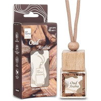 Air Roma Oud Arabia Car Perfume Hanging Pod 10Ml | Natural Essential Premium Fragrance Oils In Glass Bottle With Wooden Diffuser Lid | Long Lasting Car Air Freshener Scent | Lasts Up To 45 Days