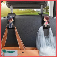 Wolpin Love Couple Car Backseat Headrest Hook/Hanger Universal Durable Organiser Space Saver For Handbag, Wallets, Keys, Grocery Bags (Pack Of 2)