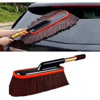 Detachi Car Duster Microfiber Car Cleaning Brush Super Soft Microfiber Duster With Extendable And Wax Treated Cotton Strands Car Brush For Cleaning Scratch Free Microfiber Duster For Car (Brown)