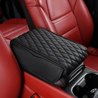 Automaze Center Console Arm-Rest Cover Pad With Side Pockets, Universal Fit For Suv's, Car Armrest Seat Box Cover, Leather Auto Armrest Cover (Black, For Suv's-Xl)