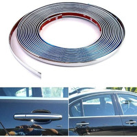 Detachi Side Window Chrome Beading Roll Custom Plated Decoration Trim Strip Line Car Door Fender Interior Diy Moulding Trimming Universal For Car (10Mm, 5M, Silver)