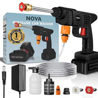 Car Washer High Pressure Gun Rechargeable With 2 Batteries | 1 Year Warranty | Pressure Washer For Car | Car Washing Pump | Water Pressure Gun For Car Wash | Gardening, Cleaning