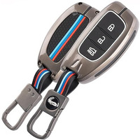 Shopoflux Metal Key Cover For Hyundai Grand I10 Nios Asta | Venue | I20 | Aura | Exter | Creta | Elantra 3 Button Smart Key Only - Black