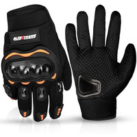 Allextreme Probiker Protective Full Finger Gloves Anti-Skid Surface Breathable Bike Riding Glove For Motorcycle Cycling Climbing Mountaineering Hiking (L, Black & Orange)