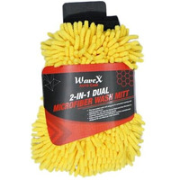 Wavex Microfiber 2-In-1 Car Wash Mitt - Dual-Sided For Car Wash & Car Wax - Gentle & Effective Cleaning - Reusable & Machine Washable - Car Wash Gloves