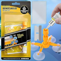 Coalition Windshield Repair Kit For Chips, Cracks, Bulls-Eye, Star-Shaped, Half-Moon & Nicks Auto Glass Repair Tool Set For Quick, Easy Scratch Fix & Polishing For Car Windshield (Pack Of 1)