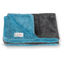 Auto Hub Microfiber Cloth For Car, Dual Sided Car Cleaning Cloth, Twisted Loop - Edgeless - Thick Plush Microfiber Cloth, Lint-Free For Quick Drying, 1200 Gsm (60Cm X 40Cm) 1Pc, Color: Grey-Blue