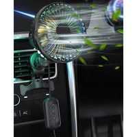 Amsdifio Car Fan, Usb Fan For Car With Clip On, Oscillation Fan With Powerful 3 Speed, 360 Degree Rotatable, Rgb Lighting, Auto Cooling Air Fan For Car, Truck, Suv, Rv, Vehicles (5V, Black)