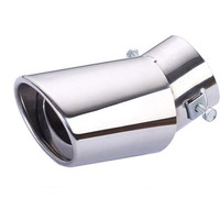 Automaze Universal Fit Car Exhaust Tail Muffler Tip Show Pipe 60Mm, Curved Oval, Stainless Steel