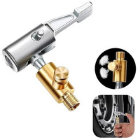 Universal Air Pump Nozzle For Inflator, Fapiwen Lock On Air Chuck Tire Inflator With Air Release Valve, Car Air Pump Thread Nozzle Adapter, Portable No Leakage Replacement Hose Adapter