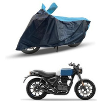 Ridershine Two Wheeler Bike Cover Accessories - Dustproof - Uv Protection - Premium Bike Cover - For Hunter 350 Motor Bikes (Black Aqua)