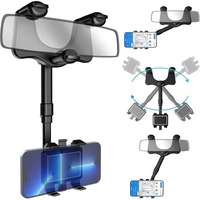 Birdline Mobile Holder For Car 360 Rotation, Multifunctional Drive Easy Rearview In Rotatable Stand Mount, Adjustable Hanging Anti Shake Rearview Mirror Phone Holder For All Mobile Phones.