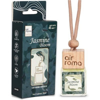 Air Roma Jasmine Bloom Car Perfume Hanging Pod 10Ml | Natural Essential Premium Fragrance Oils In Glass Bottle With Wooden Diffuser Lid | Long Lasting Car Air Freshener Scent | Lasts Up To 45 Days