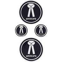 Ramanta Advocate Icon Stickers (Pack Of 4, Black) - Car, Bike, Truck, Laptop & All Plain Surfaces - Rubberized, Waterproof & Weatherproof - Self-Adhesive