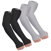 Jimmox Arm Sleeves For Men & Women Sun Protection Hand Sleeves For Boys & Girls With Thumb Uv Protection Hand Cover For Bike Riding, Cycling, Outdoor Activities (1 Pair Black & 1 Pair Gray)
