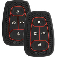 Shopoflux Silicone Smart Key Cover Compatible With Tata Nexon | Harrier | Safari | Altroz | Tigor | Ev | Punch | Tiago Ev Electric (Black Pack Of 2)