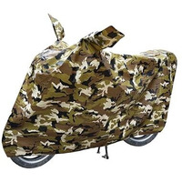 Ridershine All Weather Protection Bike Cover For All Bikes Upto Bullet Classic Size 350,500 | Anti Dust Heat, 100% Waterproof - Interlock Stitched With Mirror Pocket | (Jungle Military)