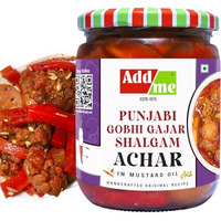 Add Me Sweet & Sour Mixed Pickle Of Gobhi Shalgam Gajar Pickle, 600Gm Home Made Punjabi North Indian Pickle Of Carrot, Cauliflower & Turnip With Onion And Garlic 600 G Glass Pack