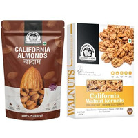 Wonderland Foods 400G (200G X 2) Dry Fruits Combo Pack Of Almond (200G) And Walnut Kernels (200G)