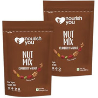 Nourish You Cranberry Walnut Superfood Nut Mix-250G, Dried Cranberries | Walnuts | Almonds | Black Raisins | Pumpkin Seeds Healthy Snack (250Gm Each) (Pack Of 2)