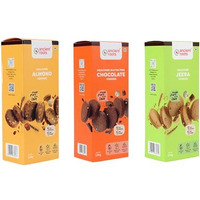 Ancient Roots Combo Of Almond, Chocolate & Jeera Cookies - 150G Of Each (Pack 3) / Delicious Biscuits (16-18 Pcs) / For Healthy Snacks/Breakfast / Best Paired With Tea & Coffee / 100% Butter & Jaggery Cookies