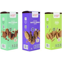 Ancient Roots Combo Of Jeera, Multigrain And Oats & Seeds Cookies - 150G Of Each (Pack 3) / Delicious Biscuits (16-18 Pcs) / For Healthy Snacks/Breakfast / Best Paired With Tea & Coffee / No Maida / No Sugar / No Palm Oil /100% Butter & Jaggery Cookies