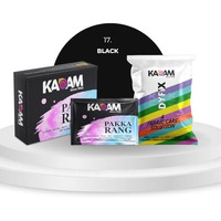 Kadam Pakka Rang Fabric Dye For Clothes Permanent, Fabric Colour Dye Clothes, Cloth Dye Powder, Fabric Dye Clothes, 10 Sachets Of Shade 17 Black Colour & 5 Sachets Of Dyfix Color Fixer