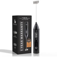 Nova Rechargeable Milk Frother & Coffee Whisker With Dual Spring Tech | 1 Year Replacement Warranty | Free Coffee Frothing Recipe Book
