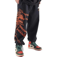 Comicsense.Xyz Unisex Anime Joggers For Unisex, Hybrid Hunter Printed Anime Baggy Fit Track Mid Rise Pants - Medium Black
