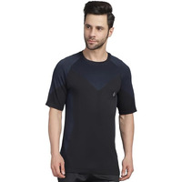 Mack Jonney Printed Round Neck Polyester Lycra Half Sleeves Gym Slim Fit Tshirt For Men-Dryfit_T_82000_01-Xl Charcoal
