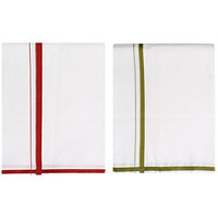 Prakasam Cotton Mens Fantacy Cotton Single (1.30X2.00 Meter) 2 Colour Combo Dhoti (Combo-3)
