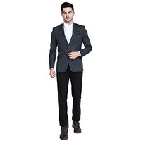 Tahvo Designer Men's Slim Fit Black Solid Blazer/Formal Blazer For Men Stylish/Coat For Wedding/Blazers For Men Stylish Wedding Trouser Shuit For Men (44, Grey 2)