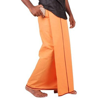 Prakasam Cotton Mens Pure Cotton Fine Quality Stitched Pocket Welcro Attachment Kavi Colour Dhoti For Mens