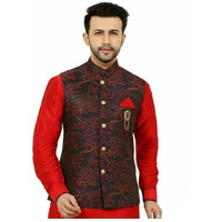 N.B.F Fashion Men's Turquoise Silk Blend Ethnic Jacket (L)