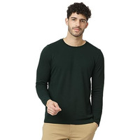 Damensch Statement Popcorn Textured Casual Crew Neck T-Shirts For Men-Pack Of 1-L Pine Green