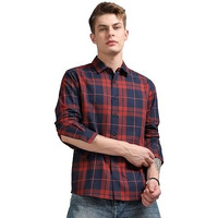 Stitchx Check Shirt For Men Full Sleeves Casual Checkered Shirts Regular Fit Spread Collar Stylish Checks Shirts For Men Comfortable Fashionable Office Party Casual Wear Mens Shirt Burgundy Navy Xl