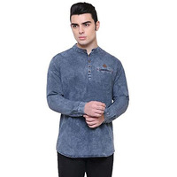 Kuons Avenue Men's Tailored Fit Cloud Grey Short Denim Kurta | Kurta Shirt For Men (Kaclfs1270A-Xxxl_Cloud Grey_Xxx-Large)