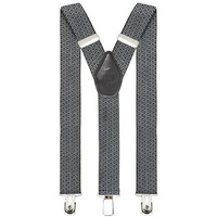 Peluche Metrices Black Coloured 3.5Cm Strap Width Elastic Suspenders For Men