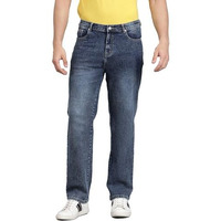 Kotty Men's Mid Rise Solid Jeans Turquoise Blue